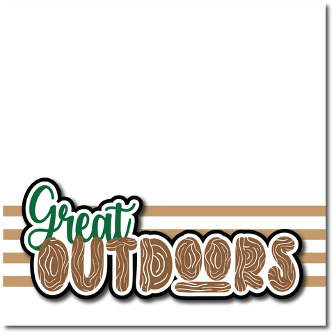 Great Outdoors - Printed Premade Scrapbook Page 12x12 Layout