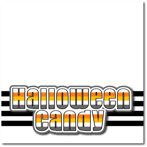 Halloween Candy - Printed Premade Scrapbook Page 12x12 Layout
