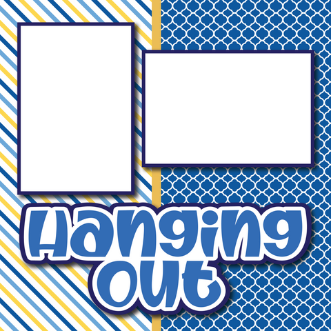 Hanging Out - Printed Premade Scrapbook Page 12x12 Layout