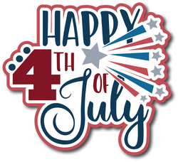 Happy 4th of July - Scrapbook Page Title Sticker