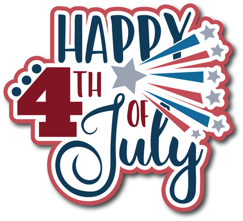 Happy 4th of July - Scrapbook Page Title Sticker