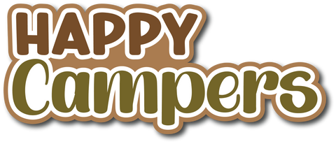 Happy Campers - Scrapbook Page Title Sticker
