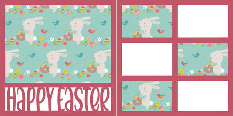 Happy Easter - Printed Premade Scrapbook (2) Page 12x12 Layout