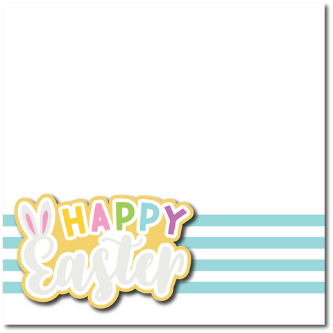 Happy Easter - Printed Premade Scrapbook Page 12x12 Layout