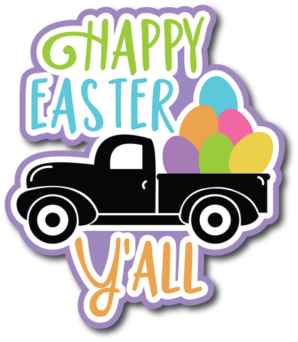 Happy Easter Y'all - Scrapbook Page Title Sticker