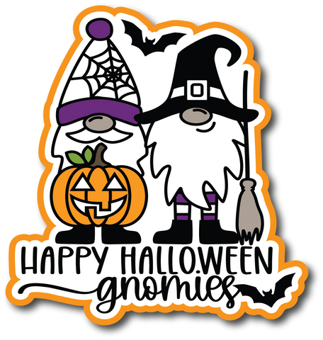 Happy Halloween Gnomies - Scrapbook Page Title Sticker