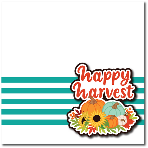 Happy Harvest - Printed Premade Scrapbook Page 12x12 Layout