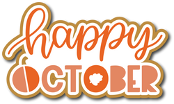 Happy October - Scrapbook Page Title Sticker