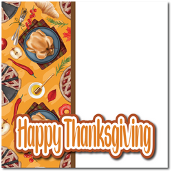 Happy Thanksgiving  - Printed Premade Scrapbook Page 12x12 Layout