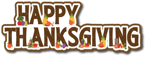 Happy Thanksgiving Day - Scrapbook Page Title Sticker