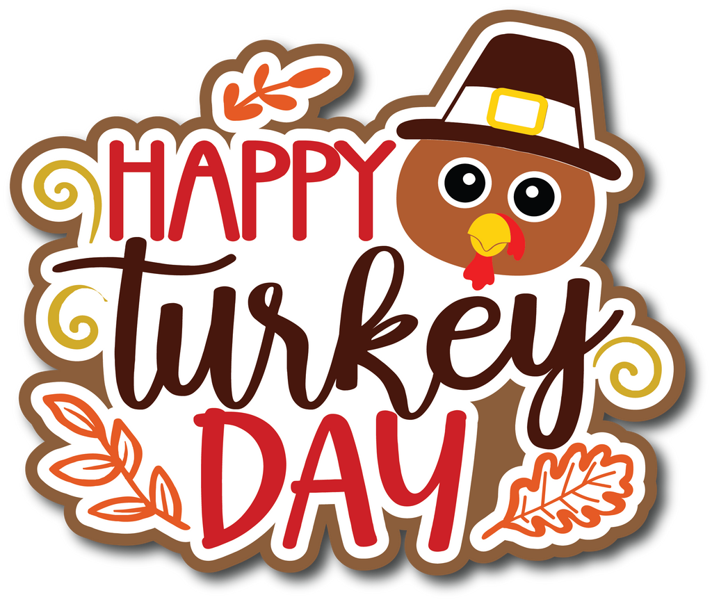 Happy Turkey Day Scrapbook Page Title Sticker Autumn's Crafty Corner