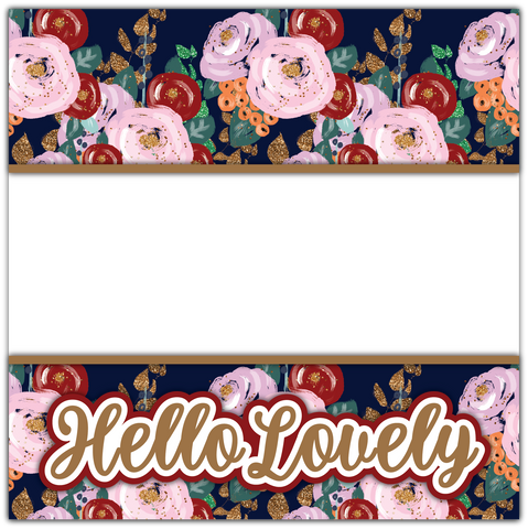 Hello Lovely - Printed Premade Scrapbook Page 12x12 Layout