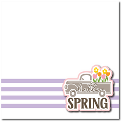 Hello Spring - Printed Premade Scrapbook Page 12x12 Layout