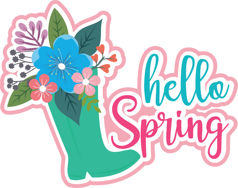 Hello Spring - Scrapbook Page Title Sticker