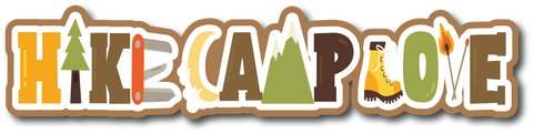 Hike Camp Love - Scrapbook Page Title Sticker