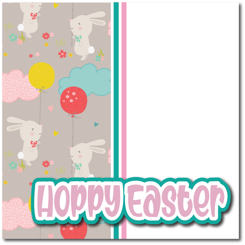 Hoppy Easter - Printed Premade Scrapbook Page 12x12 Layout