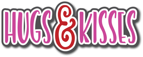 Hugs & Kisses - Scrapbook Page Title Sticker