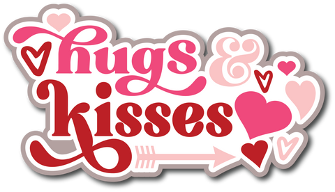 Hugs & Kisses - Scrapbook Page Title Sticker