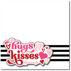Hugs & Kisses - Printed Premade Scrapbook Page 12x12 Layout