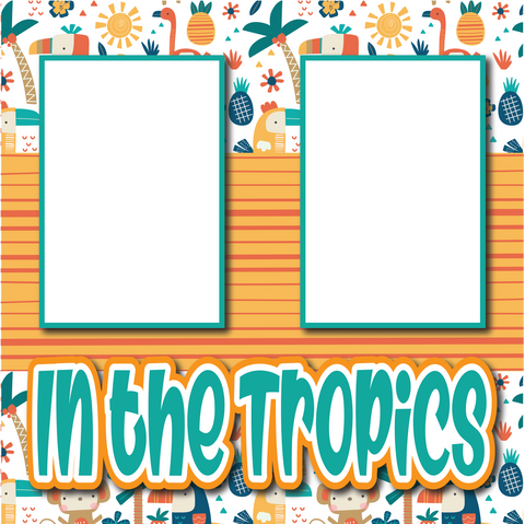 In the Tropics - Printed Premade Scrapbook Page 12x12 Layout