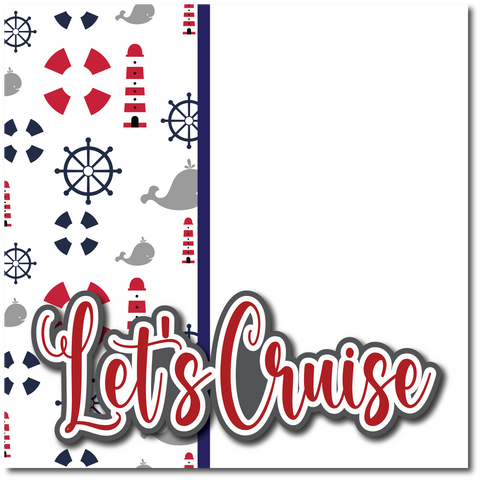 Let's Cruise - Printed Premade Scrapbook Page 12x12 Layout