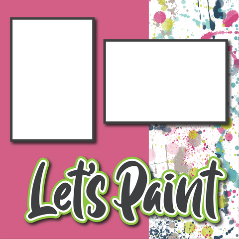 Let's Paint - Printed Premade Scrapbook Page 12x12 Layout
