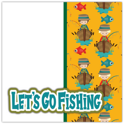 Let's Go Fishing - Printed Premade Scrapbook Page 12x12 Layout