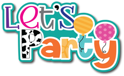 Let's Party - Scrapbook Page Title Sticker