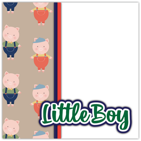 Little Boy - Printed Premade Scrapbook Page 12x12 Layout