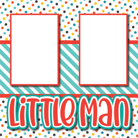 Little Man - Printed Premade Scrapbook Page 12x12 Layout