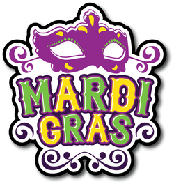 Mardi Gras - Scrapbook Page Title Sticker