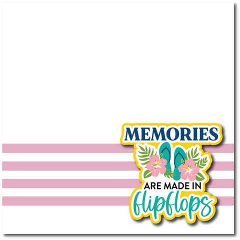 Memories are Made in Flip Flops - Printed Premade Scrapbook Page 12x12 Layout