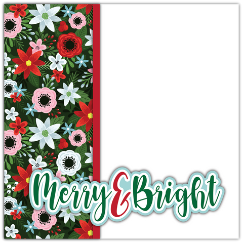 Merry & Bright - Printed Premade Scrapbook Page 12x12 Layout