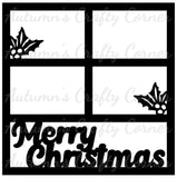 Merry Christmas - 4 Frames - Scrapbook Page Overlay Die Cut - Choose a Color