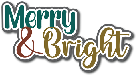 Merry & Bright - Scrapbook Page Title Sticker