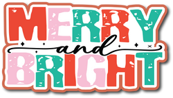 Merry and Bright - Scrapbook Page Title Sticker