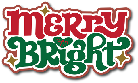 Merry & Bright - Scrapbook Page Title Sticker