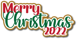 Merry Christmas 2022 - Scrapbook Page Title Sticker