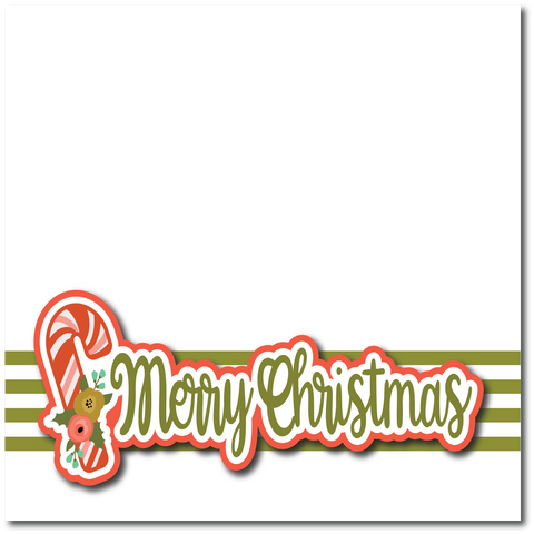 Merry Christmas - Printed Premade Scrapbook Page 12x12 Layout