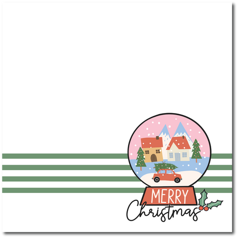 Merry Christmas - Printed Premade Scrapbook Page 12x12 Layout