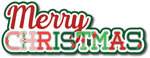 Merry Christmas - Scrapbook Page Title Sticker