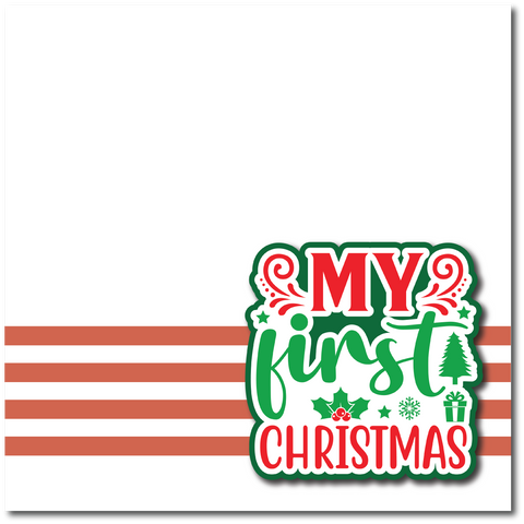 My First Chrismas - Printed Premade Scrapbook Page 12x12 Layout