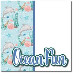Ocean Fun - Printed Premade Scrapbook Page 12x12 Layout