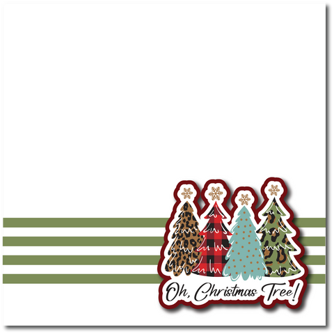 Oh Christmas Tree - Printed Premade Scrapbook Page 12x12 Layout