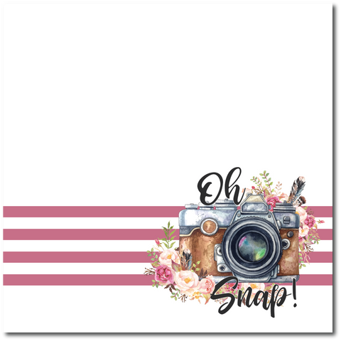 Oh Snap - Printed Premade Scrapbook Page 12x12 Layout