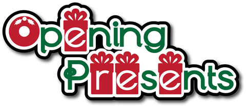 Opening Presents - Scrapbook Page Title Sticker