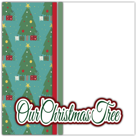 Our Christmas Tree - Printed Premade Scrapbook Page 12x12 Layout