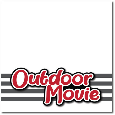 Outdoor Movie - Printed Premade Scrapbook Page 12x12 Layout