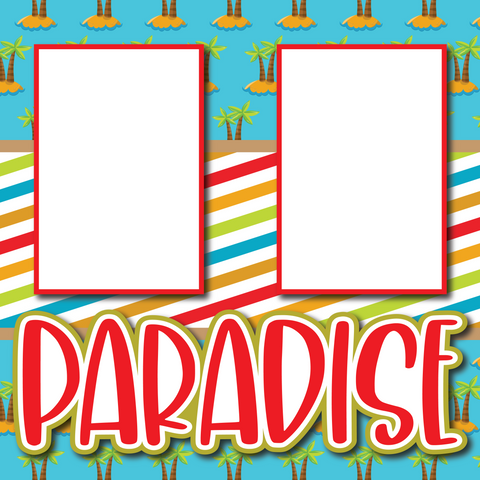 Paradise - Printed Premade Scrapbook Page 12x12 Layout