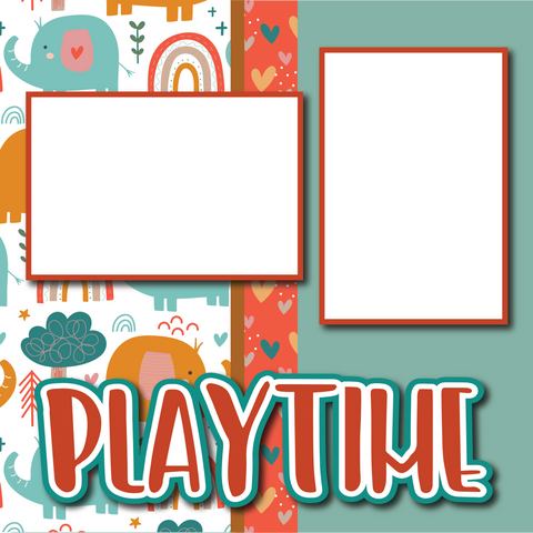 Playtime - Printed Premade Scrapbook Page 12x12 Layout